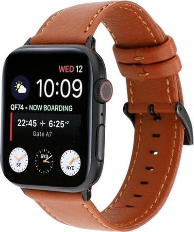 Fungus - Smartwatch bandje - Geschikt voor Apple Watch 38 / 40 / 41 mm - Series 1 2 3 4 5 6 7 8 9 SE iWatch - PU leer - Bruin
