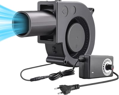 Instelbare Radiaalventilator 230V met Toerentalregelaar - 97 mm Koelventilator voor BBQ en Open Haard