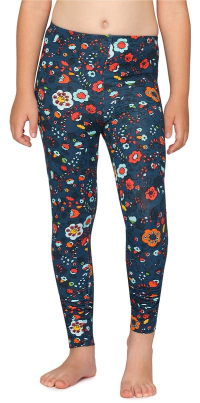 Merry Style Meisjes Lange Legging - van Katoenen - Vrijetijdsbroek - Sport - MS-MS10-337-LE-new - Blauw/Kleine Blumen - 110