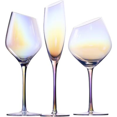 Schitterende Kleuren Klassiek Bordo Rood Glas Ion plating Kristal Bordeaux Kelk Feest Bruiloft Champagne Glazen Schuinmondige Wijnbeker 180-550ml