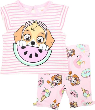 Paw Patrol Skye babysetje watermeloen katoen roze maat 62