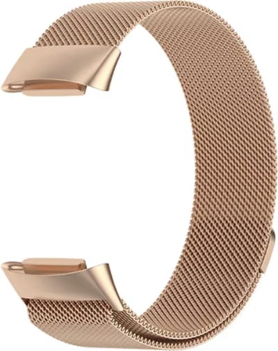 CHPN - Horlogebandje - Bandje geschikt voor Fitbit - Fitbit Charge 3/4 - Milanese bandje voor Fitbit - Rose goud - S/M - Horlogeband - Excl. fitbit - Armband -Polsband - Stappenteller
