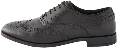 Next - Heren - Leren Oxford-brogues met brede pasvorm - Zwart