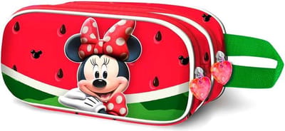 Karactermania - Disney - Minnie Mouse - Watermeloen-3D Dubbele Roletui - Potloden etui - Pennenetui - Rood