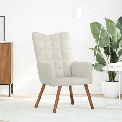 vidaXL - Relaxstoel - fluweel - crèmekleurig