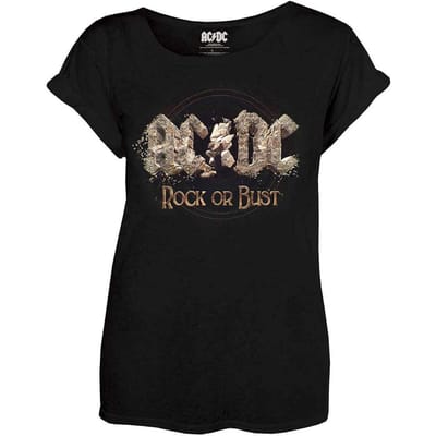 AC/DC Dames/Dames Rock Or Bust T-shirt (Zwart)
