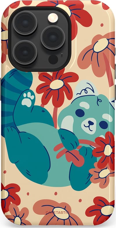 Casetastic Hoesje Geschikt voor Apple iPhone 15 Pro Magsafe - Stijlvolle Beschermende Duo-layer Case - Rode panda knuffels