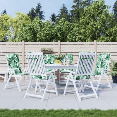 Zitkussens Hoge Rugleuning - Buitenbank Kussens - Tuinmeubilair Comfort - Antislip Bevestiging - 120 x 50 cm - Bladpatroon