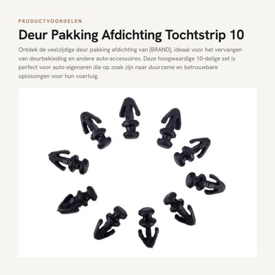 Dailygoods- Tochtstrip 10 Stuks - Deurstopper - Tochtrol - Tochtband - Tochtstrip Deur Onderkant - Hoge Kwaliteit Kunststof - Autoclips