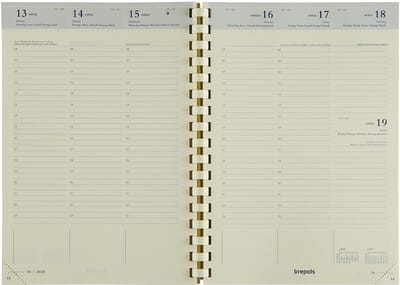 Brepols agenda 2026-2027 - Bretime NAVULLING - Schoolagenda - 16 maanden - 1 week per 2 pagina's - Gespiraleerd - Weekoverzicht - Vulling - 14.8 x 21 cm