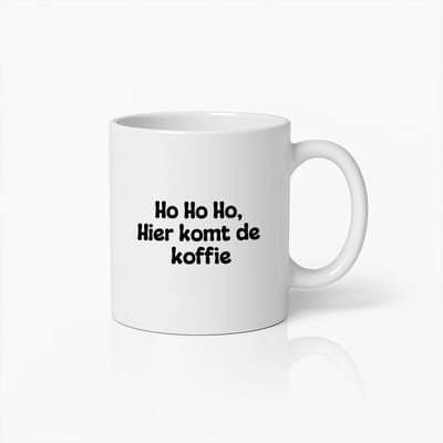 Grappige Koffiemok – 'Ho Ho Ho, Hier Komt de Koffie' – Vrolijk Cadeau voor Koffieliefhebbers