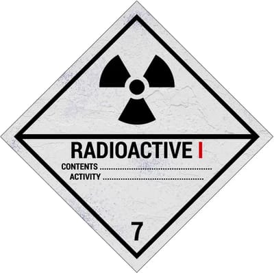 ADR klasse 7.1 radioactieve stoffen bord | Sign Again materiaal | 10 x 10 cm