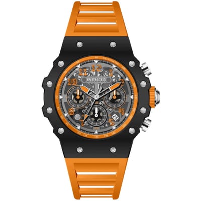 Invicta Racing 69663 Herenhorloge - Quartz Uurwerk - Acryl met Zilveren Wijzerplaat - 43 mm