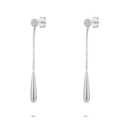 Twice As Nice Oorbellen in zilver met ronde en druppelvorm Zilverkleurig 00