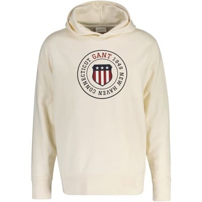 Gant Trui Graphic Hoodie New Haven Connecticut 1949 Cream / male