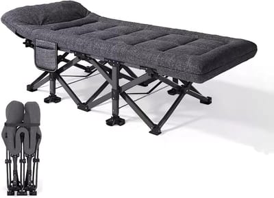 Opvouwbaar Bed - Vouwbed Gastenbed - Ruimte Besparen - Met Hoofdsteun - Eén Maat - Zwart