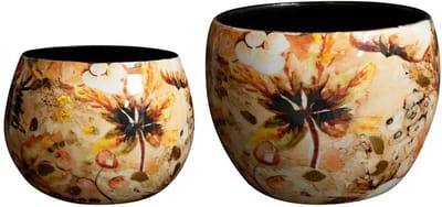 Cotton cream - Mini set van 2 - Metaal & Epoxy - Exclusieve homeware voor binnenshuis - Handgemaakt - Unieke print - Ontworpen door Lammie