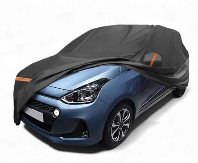 Dailygoods- Autokap Waterdicht - Autohoes voor Buiten - Winddicht - Reflecterende Waarschuwingsbalk - Volledige Bedekking - Geschikt voor Hyundai i10 2013-2020