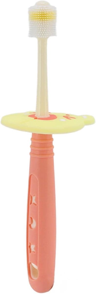Babytandenborstel - Baby poetsen - Dagelijkse mondverzorging - 360 graden reiniging - 15 cm - Koraaloranje