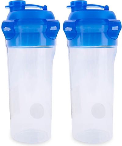 Lock&Lock Shakebeker - Proteïne Shaker - Dressing shaker - Smoothie beker to go - Met Deksel - Lekvrij - BPA vrij - PFAS vrij - 470 ml - Set 2 stuks - LocknLock