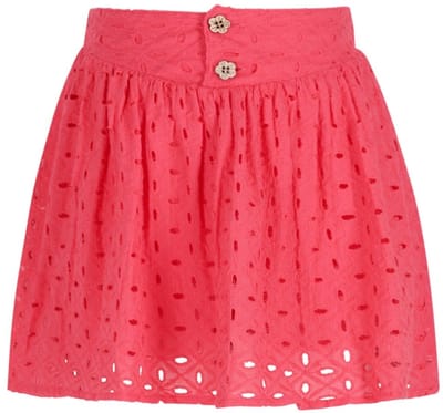 Like Flo - Silvanna Flo girls broderie anglaise skirt - Strawberry - Maat 104