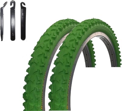 Fietsband Set - Banden en Buitenbanden - Kinderfiets Reparatie - Inclusief Bandenlichters - 18 Inch 57-355 - Groen