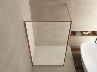 Wiesbaden Square inloopdouche 900 x 2000 x 8 mm nano helder glas/geborsteld brons koper