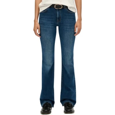 Superdry Organic Cotton Mid Rise Flare Jeans Blue Grootte: 30/30