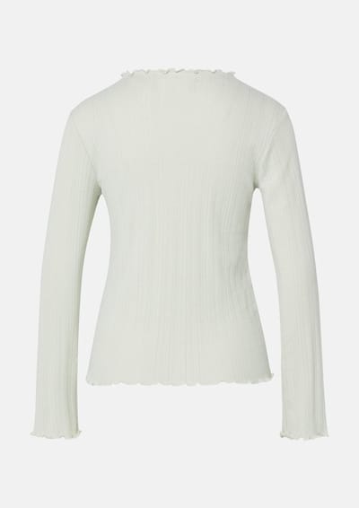 Dames T-shirt met lange mouwen van geperforeerde jersey COMMA