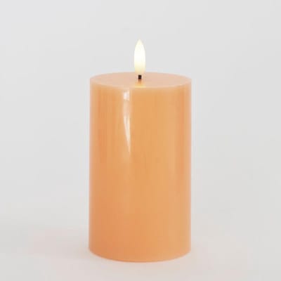 Sirius Sille LED Kaars Stompkaars - Ø 7,5cm x H 12,5cm - peach