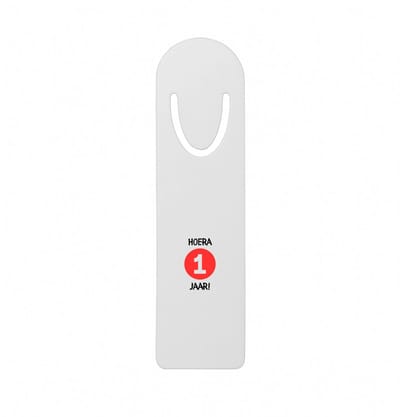 Hacebo® - Hoera 1 jaar metalen boekenlegger - Verjaardag - Jarigen - Verjaardagscadeau - peuter - Happy birthday Bladwijzer boekenleggers - 12.7 cm x 3.2cm