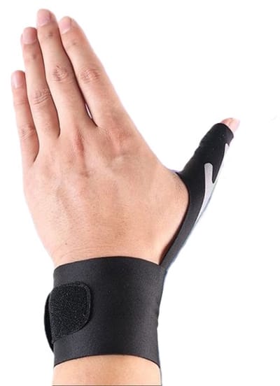Duimbrace Elastisch Links I Spalk Stabilisator I Sport Bandage Duim I Duimbeschermer I Verstelbaar I 1 Stuk I Zwart