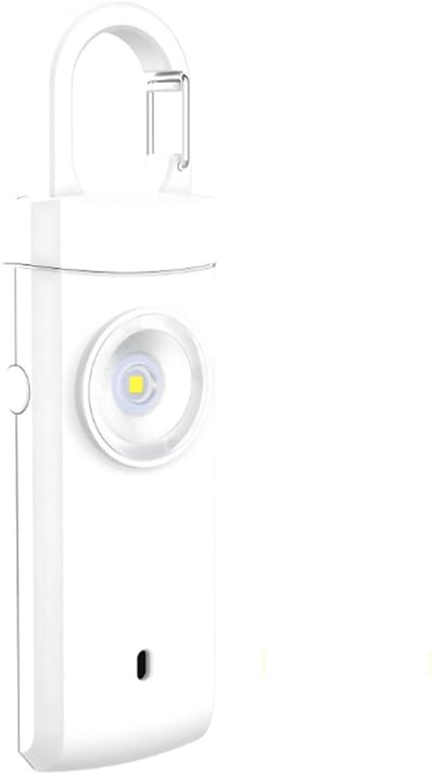 S4D® Premium Zakalarm – 130dB Persoonlijk Alarm met LED Zaklamp & Stroboscoop – Oplaadbaar via USB – Compact & Draagbaar – Verkrijgbaar in meerdere kleuren - Wit