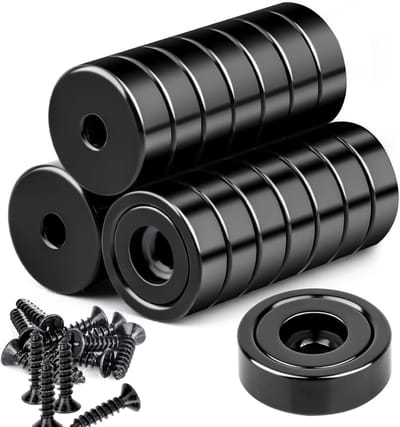 Extra sterke neodymium magneten - 16 x 5 mm - zwart - 22 stuks
