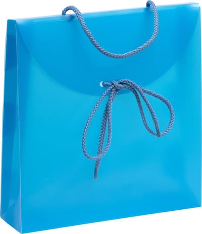 Cadeautasjes plastic semi-transparant, 24x6x26 cm BLAUW (100 stuks)