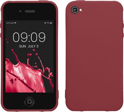 kwmobile telefoonhoesje geschikt voor Apple iPhone 4 / 4S - Hoesje voor smartphone - Back cover in bordeaux-violet