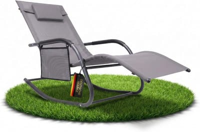 Albatros Premium tuinstoel X-FORM | schommelstoel relaxstoel tuinstoel | met hoofdkussen | weerbestendige ergonomische relaxstoel | belastbaar tot 160kg