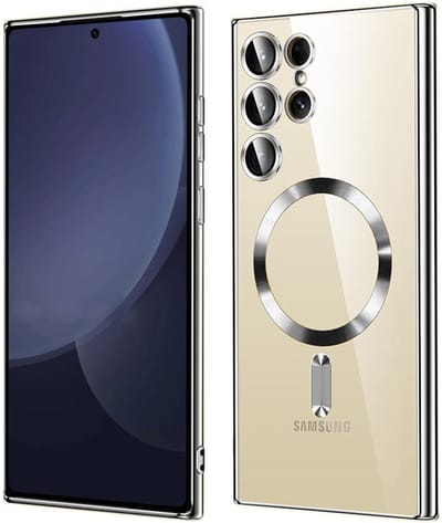 Hoesje Geschikt voor: Samsung Galaxy S25 Ultra Magsafe Compatible - Zilver - Back Cover met ingebouwde camera glas bescherming
