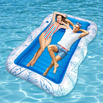 Unyqoos® Luxe Opblaasbare Watermatras met Drankhouders voor Ontspanning in de Zon