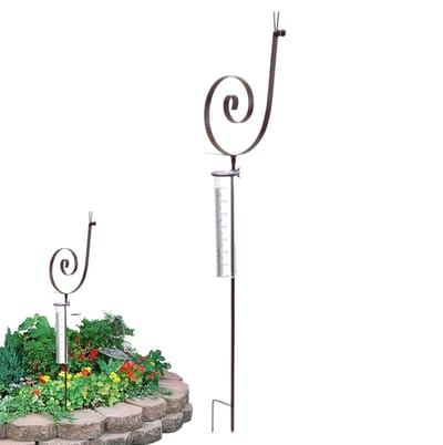 Decoratieve regenmeter voor binnenplaats, regenmeter, slak, regenmeter op grondpen voor buiten, van metaal, decoratieve ijzeren regenmeter, schattige binnenplaats decoratie voor tuin, balkon, terras