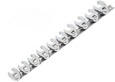 Dailygoods- Kraaienpootsleutelset 10 Stuks - Roestvrij Staal - Voor 3/8 Inch Aandrijving - Praktisch Ontwerp - Duurzaam - Effectieve Opbergdoos - Moersleutelset