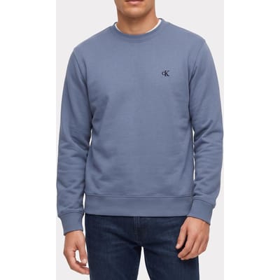 Calvin Klein Long Sleeve Classic 350gsm Terry Monogram Dusty Sailor Blue Taglia: M | Maglioni a maglia Outlet | Uomo | Blu