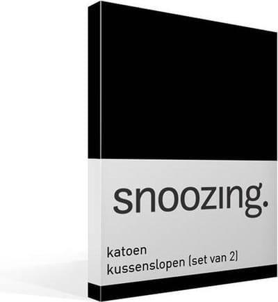 Snoozing katoen kussenslopen (set van 2) Zwart 40x60 cm