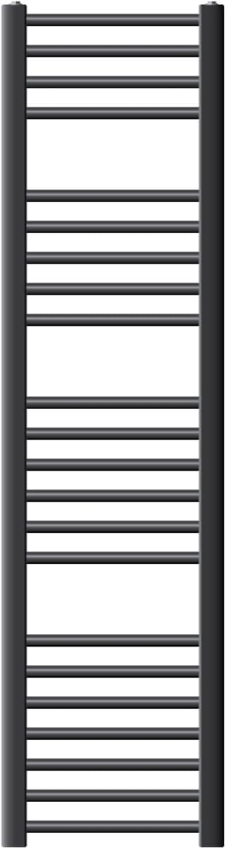Elektrische badkamerradiator met verwarmingselement 900W 300x1400 mm antraciet recht met zijaansluiting & thermostaat-touchbediening LuxeBath