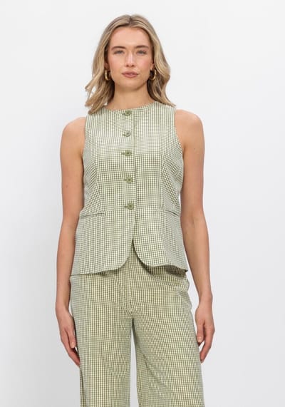Ydence Gilet Jette Blazers Dames - Groen - Maat XS
