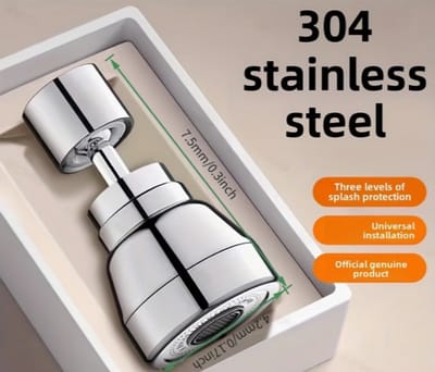 Keukenkraan Verlengstuk 320° Draaibaar – 3 Sproeimodi | Spatwaterdichte Sproeikop voor Wastafel & Keuken