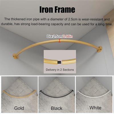 Hoek roede - Kleedruimte staander - Ruimte indelen - Zwaar metalen frame - 120 cm lengte - Zwart
