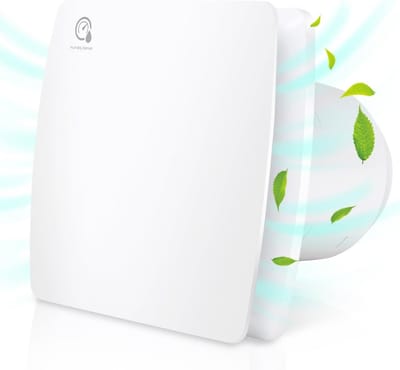 Badkamerventilator 150 mm met vochtsensor en terugslagklep, timer, stille werking voor badkamer en keuken