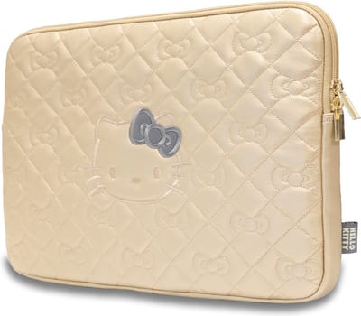 Hello Kitty sleeve geschikt voor MacBook Air 13'' (M2/M3)/MacBook Pro/MacBook Pro/MacBook/MacBook/MacBook Pro/MacBook Pro/MacBook - Goud - Kunstleer