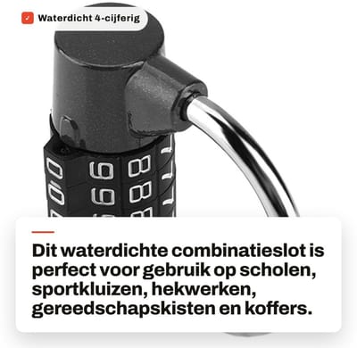 Dailygoods- Combinatieslot 4-cijferig - Waterdicht Hangslot - Sportkluis - Gereedschapskist - Poort - Koffer